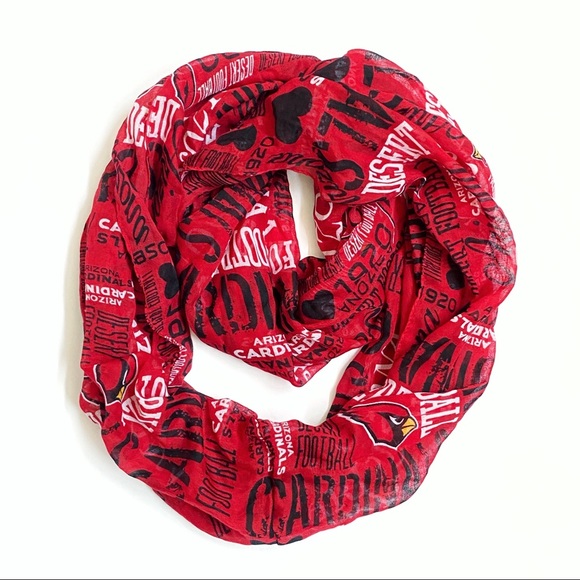 Forever Collectibles Accessories - NFL Arizona Cardinals red black white lightweight sheer infinity circle scarf